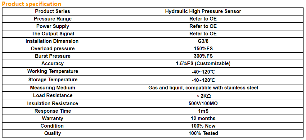 HM5603 Hydraulic brake pressure sensor