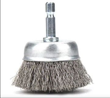 50mm 1/4inch Steel Wire Brush with Brass Plating: Ideal Tool for Metal Rust Removal and Polishing