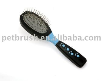 pet grooming brush for dogs palstic handle double side