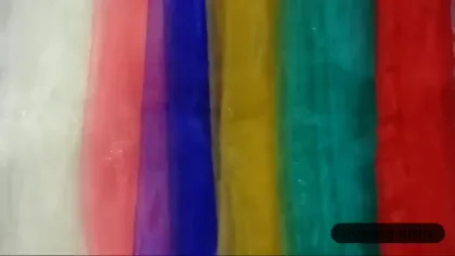 Dress textile fabric stocklot sparkle cheap organza fabric