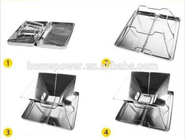 Outdoor Stainless Steel Foldable Picnic BBQ Charcoal Grill With Carry Bag