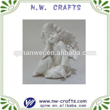 Polyresin white baby angel gift desk home decoration