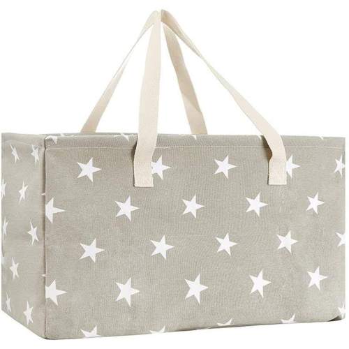 46l Canvas Reusable Grocery Shopping Tote Bag