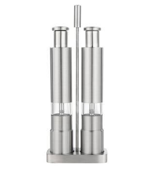 Stainless Steel Portable Mini Manual Salt & Pepper Grinder Set: A Convenient Kitchen Tool for On-the-Go seasoning