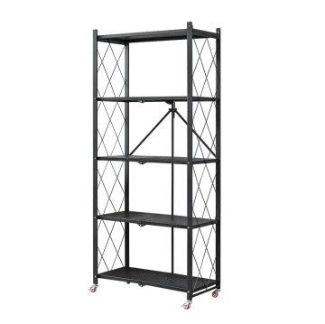Foldable Multi-Functional Metal Vegetable Storage Rack with Wheels