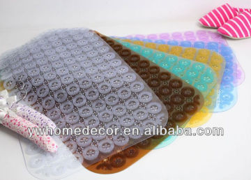 Good quality PVC anti-slip mat with sucker on buttom customizable size and colour