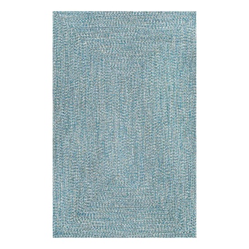 Teal colour Nuloom outdoor exterior balcony rugs