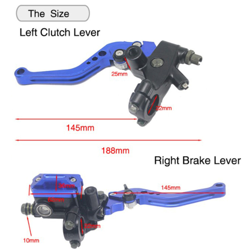 2pcs/set 7/8'' 22mm Brake Master Cylinder Levers Motorcycle Brake Clutch Master Cylinder Reservoir Levers Drop Shipping