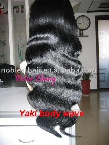 Full lace wig 20" 1# yaki body wave accept paypal
