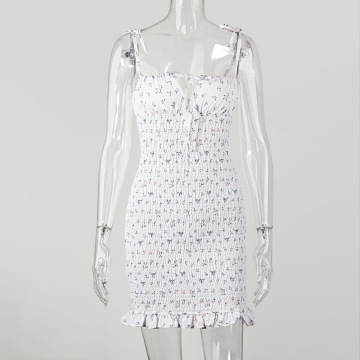Sexy sleeveless spaghatti smocked bodycon dress for Women