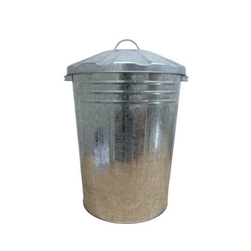 75L home garden outdoor galvanized metal trash can