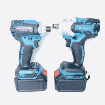 Factory OEM Set: 2pcs Power Tools - Lithium Electric Screwdriver, Brushless Impact Wrench, Cordless Drill Combination Tool Kit