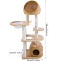 Cat Tree House Indoor Solid Wood Luxury Tower Scratcher Modern Climbing Condo Comfortable Sleeping Platform Carton Customized