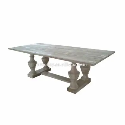 Classic French Style Solid Wood Rectangle Dining Table