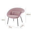 Hot Selling Modern Designer Luxury Pink Fabric PP Backrest Upholstery Dining Chair