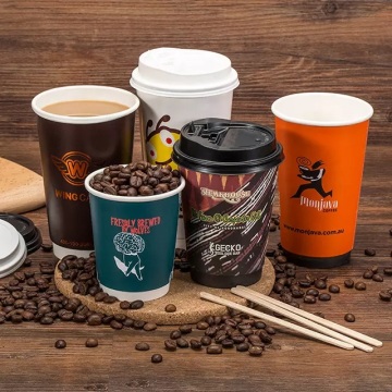 Custom Logo Biodegradable Eco Friendly Hot Coffee Cups with Lid - China Factory
