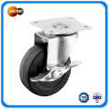 Swivel Rubber Caster med sidobremsa