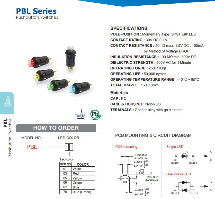  Push Button Switches