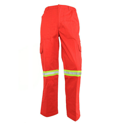 Yüksek görünürlüklü turuncu güvenlik iş pantolonu