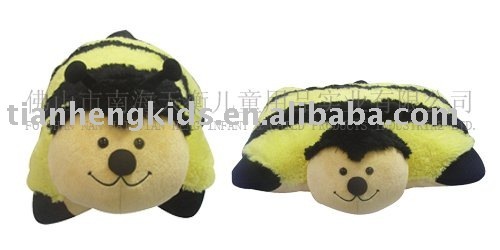 Plush Bee shaped animal pillow