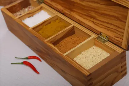 Olive Wood Salt & Spice Box