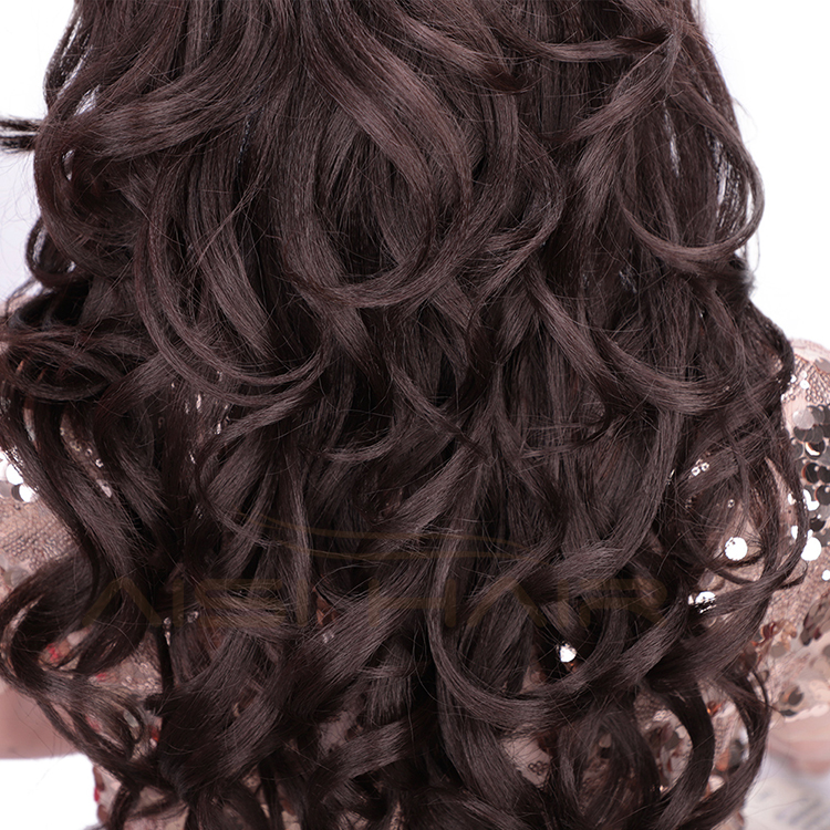 Aisi Hair Long Wavy Brown Synthetic Wig Heat Resistant Hair Body Wave Wig For Black White Women Fashion Cosplay Party Wigs