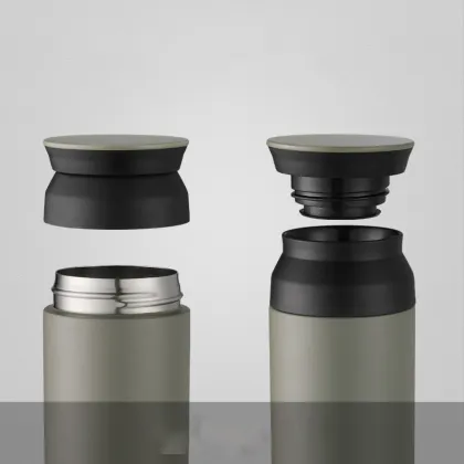 Japanese Style Travel Car Metal Double Walled Vacuum Flask | Stainless Steel Iron Flask Sports Water Bottle