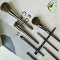 Custom Wooden 8pcs Black Kabuki Make Up Brush