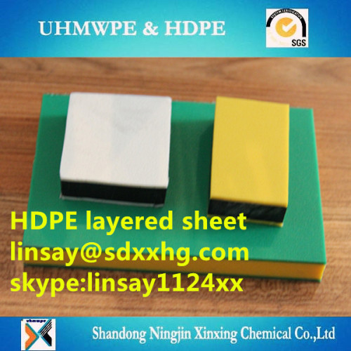 Anti slip surface OEM dual color HDPE sheet,dual double colors triple layers hdpe plastic sheet,dual layer HDPE sheet colored hd