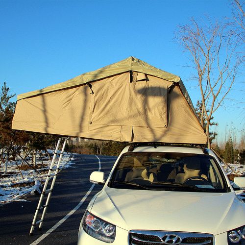 Soft Top Car Roof Top Tent With Khaki Fabric, High Quality Soft Top Car