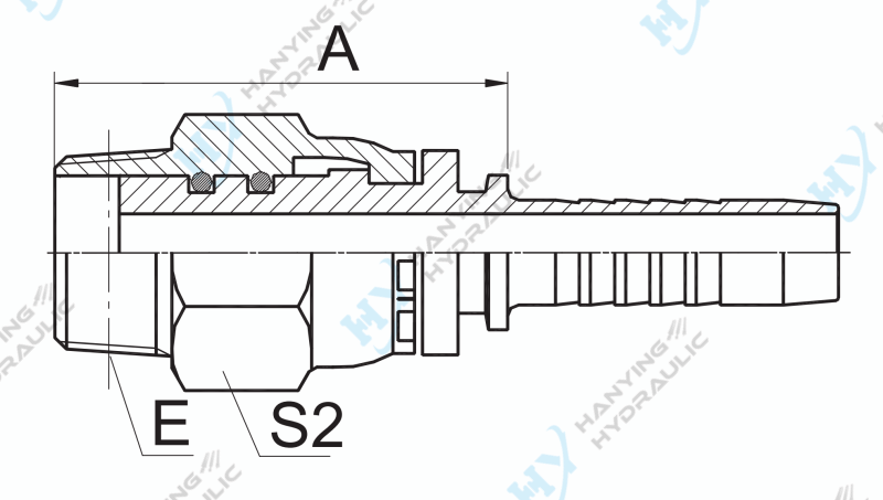 Npt Swivel Male Hydraulic Fittings Drawing