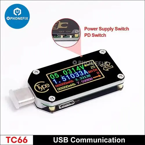 TC64 Type-C Port Mini Multimeter Power USB Tester