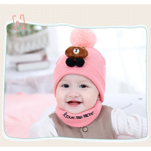 Baby hat scarf autumn/winter knitted hat for newborns