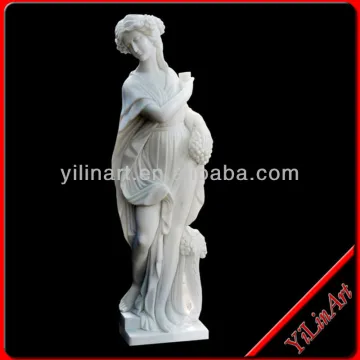 White Marble Girl Garden Sculpture YL-R592