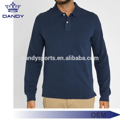Customized color long sleeve polo shirt