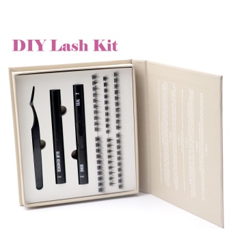 Wholesale DIY Pre-Wired Eyelash Glue Sealer Kits with Tweezers and Custom Printing Labels