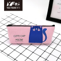 Estuche para lápices de lona lindo patrón gato estacionario