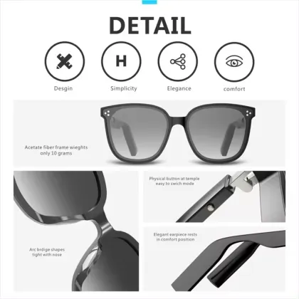 2024 BT Smart Sunglasses with TWS Headphones