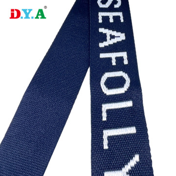 Logotipo de marca personalizado de moda Jacquard Polyester Webbing