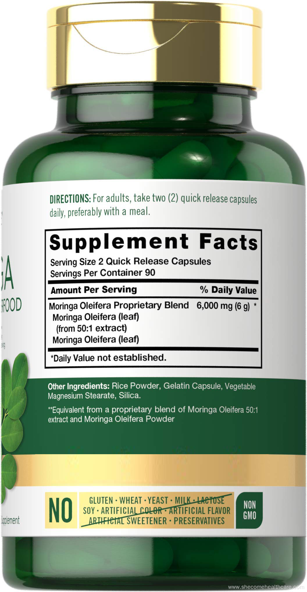 Moringa Oleifera Complete Gluten Free Moringa Leaf Capsules