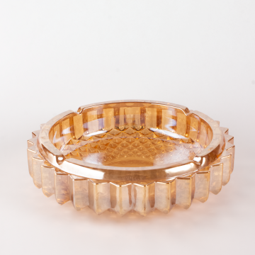 Custom Logo Round Engraved Glass Ashtray - Wholesale Office Smoking Accessory