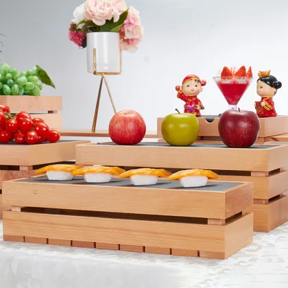Professional Chinese Wooden Dessert Stand Fabrication Services for Hotel Banquets and Buffets
