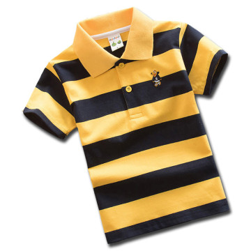 2019 Summer Boys Girls Striped Polo Shirts Children's Short Sleeve Top Cotton Clothes for 0-16 Years Old Kids