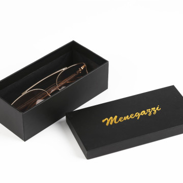 Black Custom Logo Cardboard Paper Glasses Packaging Boxes