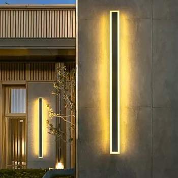 Modern outdoor linear wall lamps
