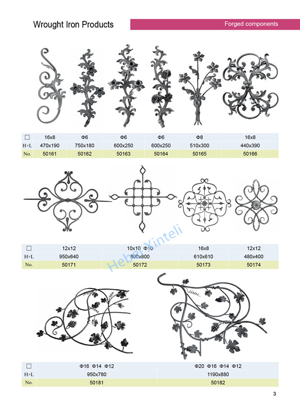 Forged wrought iron rosettes