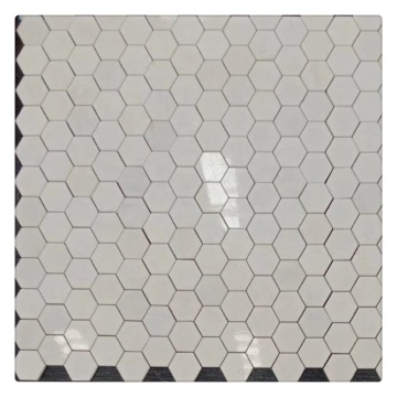 Thassos Mosaic Hexagon White Marble with Backside Net
