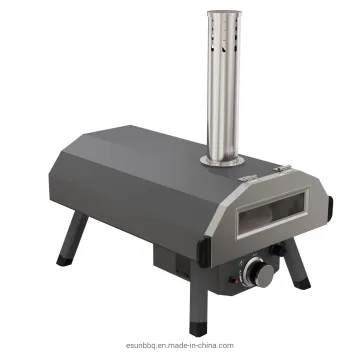 New Coming for 2023 Gas and Wood Pellet Dual Fuel Portable Commercial Pizza Oven Grill with Rotate Pizza Stone Motor Bakery Equipment