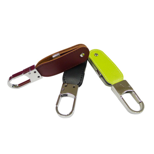 Brown Leather Swivel Flash Memory USB Stick