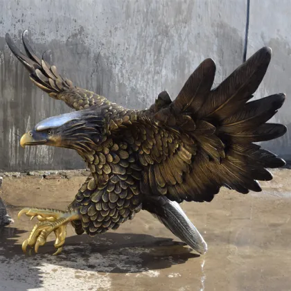 Factory custom bronze flying eagle souvenirs sculpture